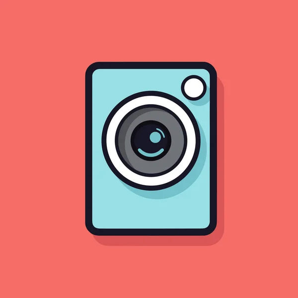 Ikona Fotoaparátu Růžovém Pozadí — Stockový vektor