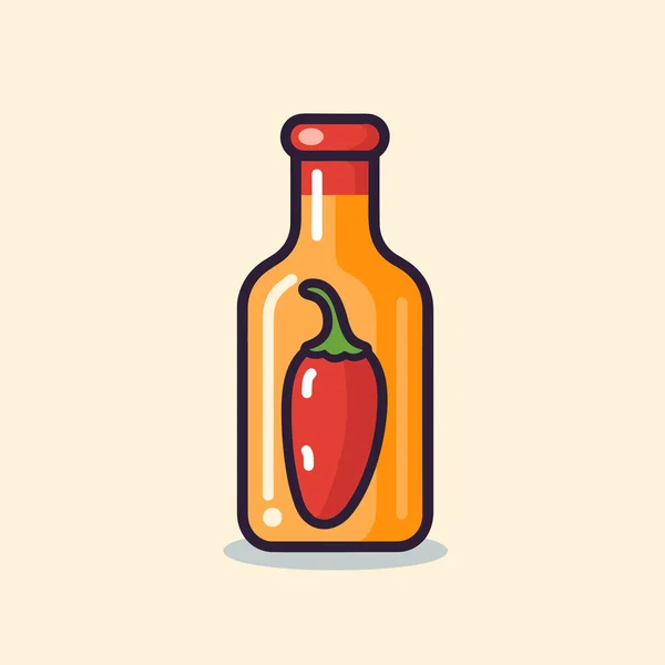 一个装有辣椒的瓶子 — 图库矢量图片