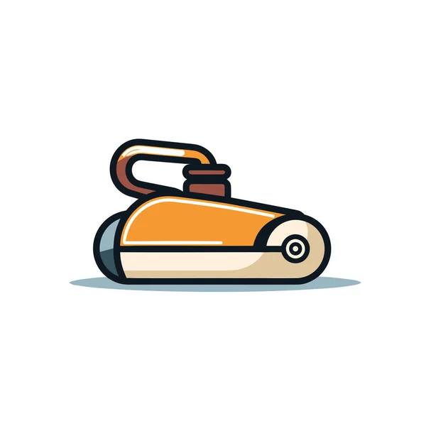 白い背景にオレンジと茶色の掃除機 — ストックベクタ
