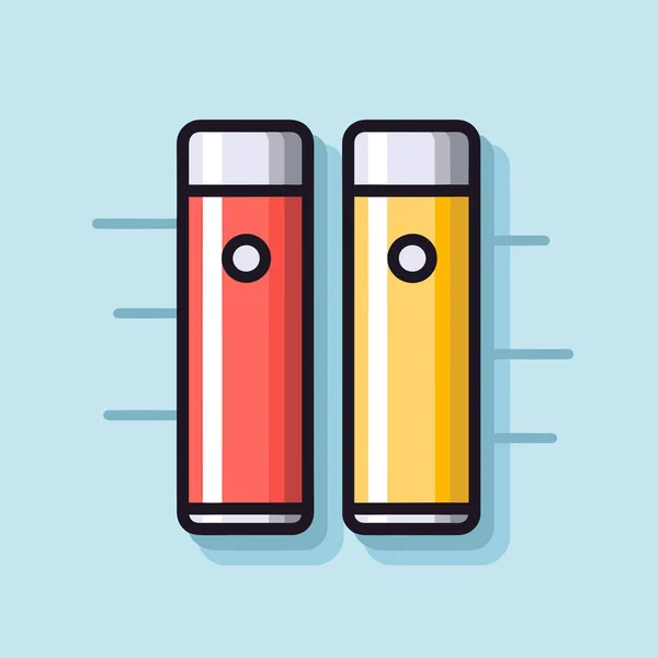 两个电池挨着坐着 — 图库矢量图片