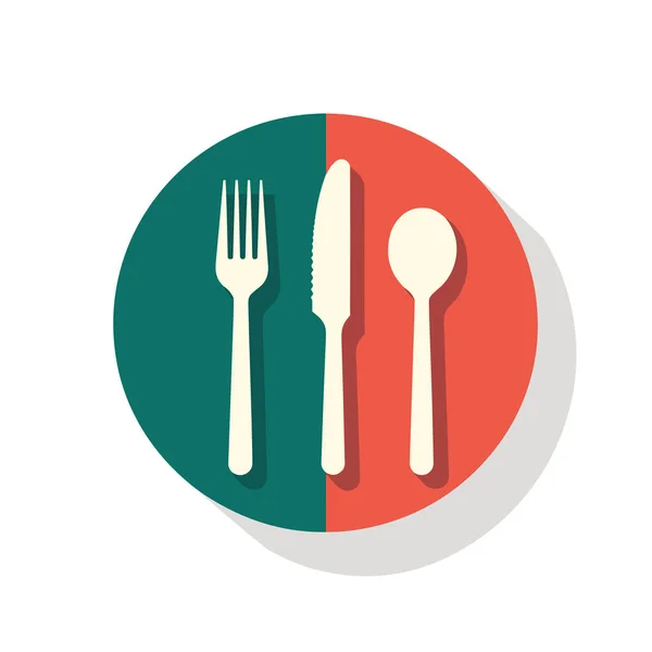 Une Assiette Avec Une Fourchette Couteau Dessus — Image vectorielle