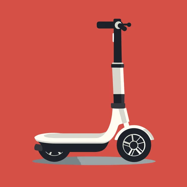 Black White Scooter Red Background — Stock Vector