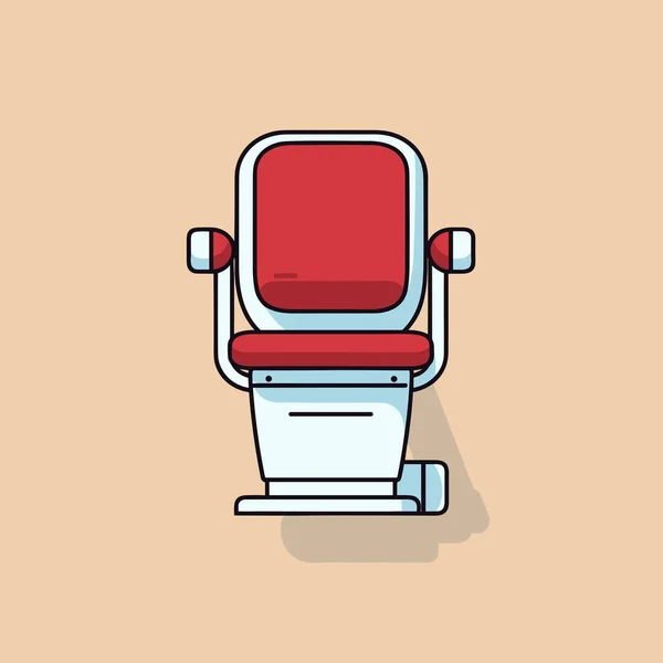 Uma Cadeira Vermelha Branca Sentada Cima Chão Madeira —  Vetores de Stock