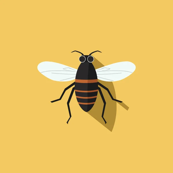 Černooranžový Hmyz Žlutém Pozadí — Stockový vektor