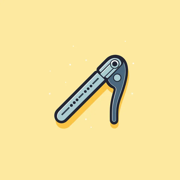 Ein Werkzeug Mit Langem Griff Auf Gelbem Hintergrund — Stockvektor