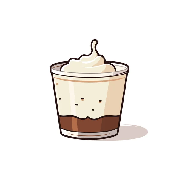 Une Tasse Café Avec Crème Fouettée Sur Dessus — Image vectorielle
