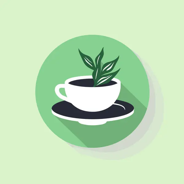 Чашка Кофе Растением Внутри — стоковый вектор