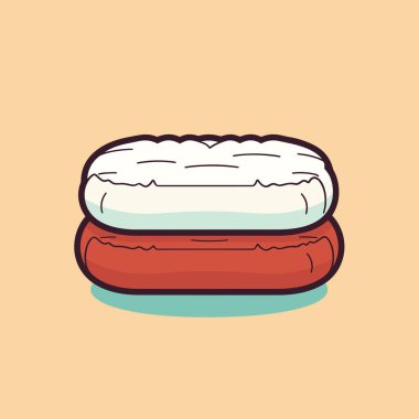 Sarı arka planda bir sosisli sandviç.