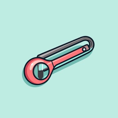 Mavi arkaplanda kırmızı bir makas.