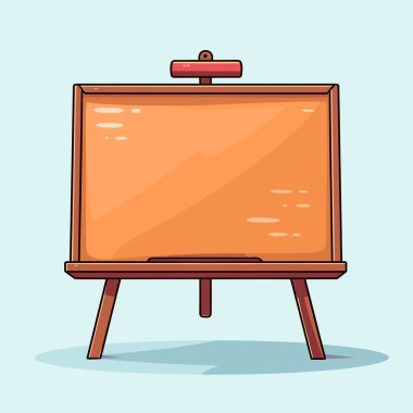 Üzerinde boş bir tuval olan tahta bir sehpa.