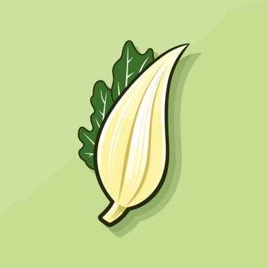 Açık yeşil arka planda yeşil yapraklı bir sebze.