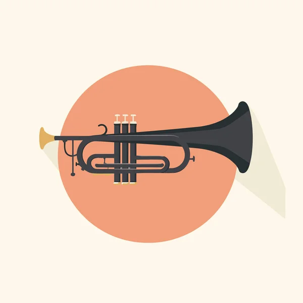 Illustrazione Una Tromba Davanti Sole — Vettoriale Stock
