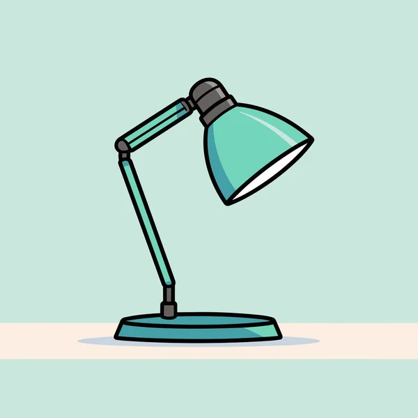 Modrá Stolní Lampa Světle Modrém Pozadí — Stockový vektor
