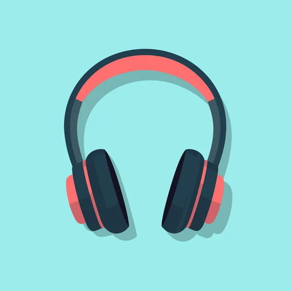 Une Paire Écouteurs Sur Fond Bleu — Image vectorielle