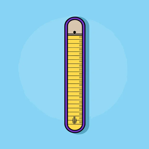 Желтый Фиолетовый Термометр Синем Фоне — стоковый вектор