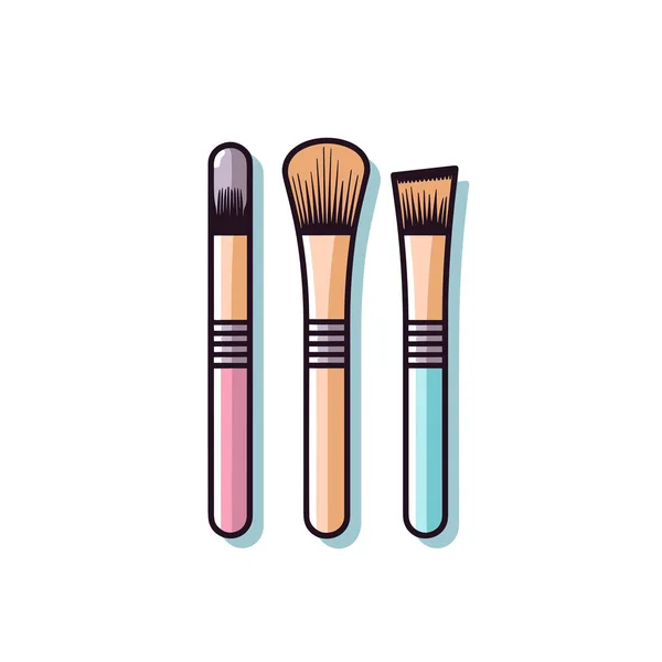 Two Brushes Sitting Next Each Other White Background — Stock Vector