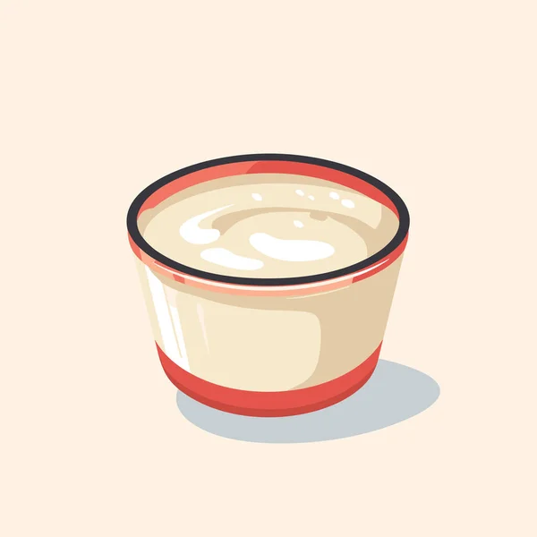 Eine Tasse Joghurt Auf Weißem Hintergrund — Stockvektor