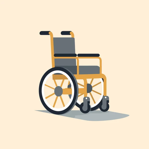 Ein Rollstuhl Mit Rädern Auf Beigem Hintergrund — Stockvektor
