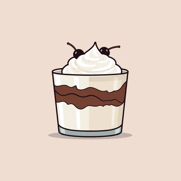 Eine Tasse Mit Schlagsahne Und Schokolade Obendrauf — Stockvektor