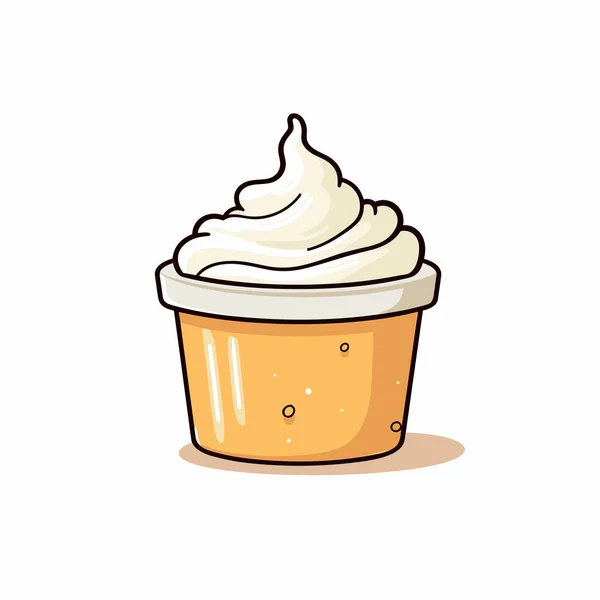 Cupcake Whipped Cream Top — Stockový vektor
