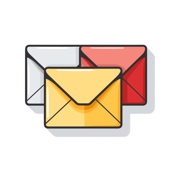 Deux Enveloppes Avec Une Rouge Une Jaune — Image vectorielle