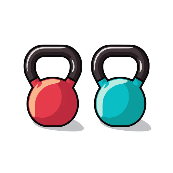 Par Kettlebells Fundo Branco —  Vetores de Stock