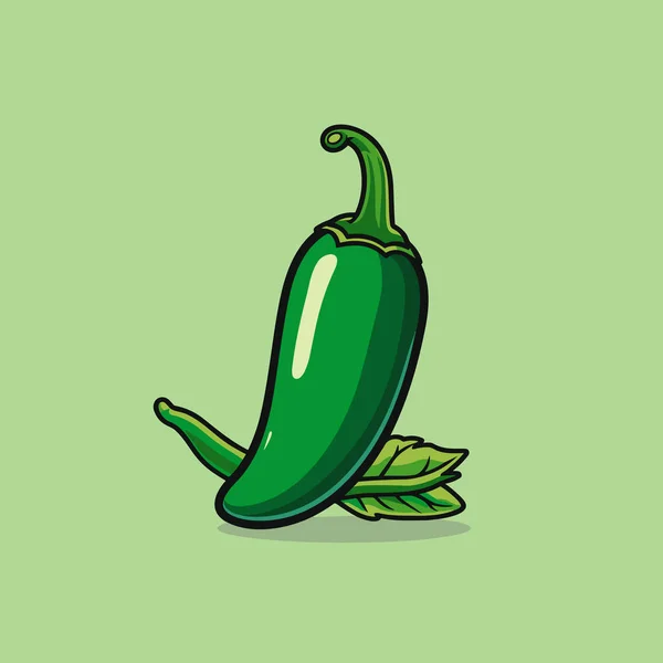 Green Pepper Leaves Green Background — Stock Vector