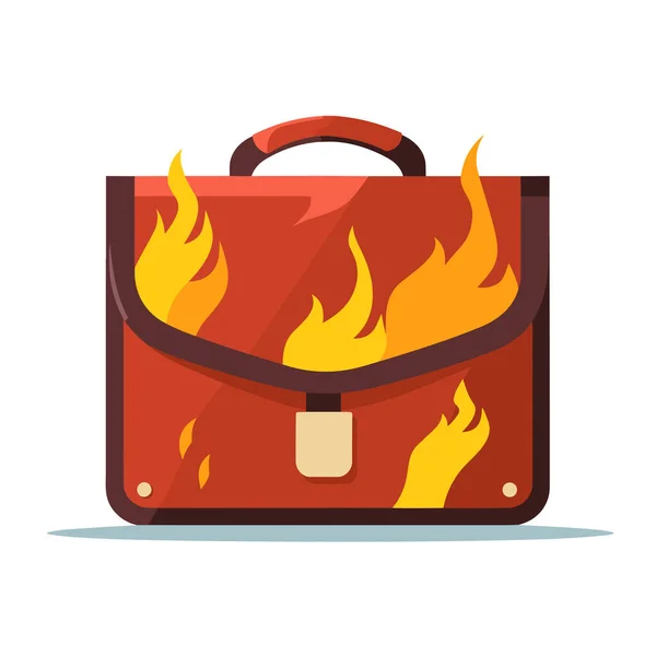 Een Rode Tas Met Vlammen Erop — Stockvector