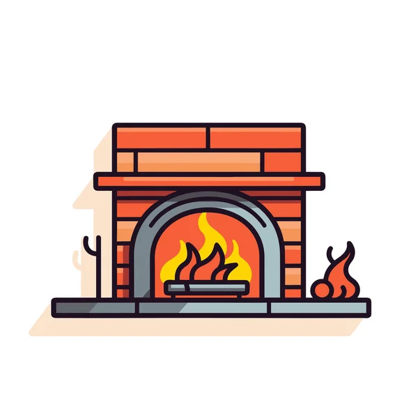 火で焼かれた暖炉のこと — ストックベクタ