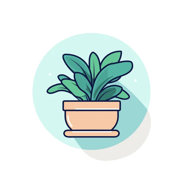 Eine Topfpflanze Mit Grünen Blättern Auf Weißem Hintergrund — Stockvektor