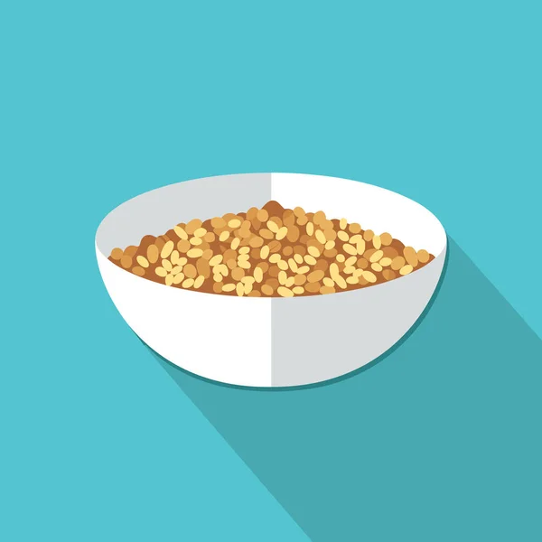 Una Ciotola Cereali Fondo Blu — Vettoriale Stock