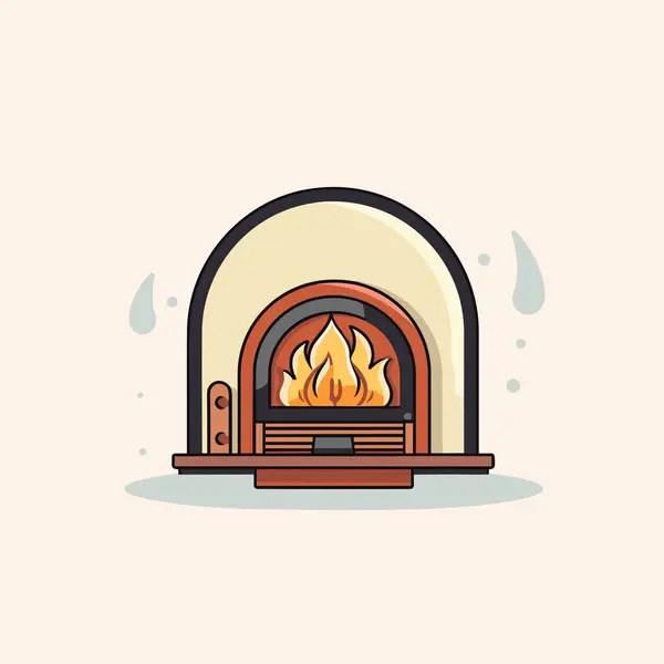 その中に火を灯す暖炉 — ストックベクタ