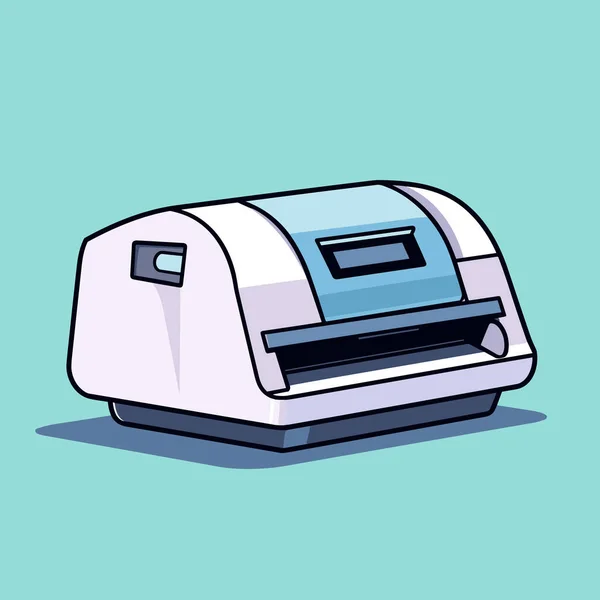 Ein Weiß Blauer Drucker Auf Blauem Hintergrund — Stockvektor