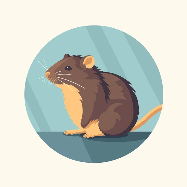 Brązowy Szczur Siedzący Stole — Wektor stockowy