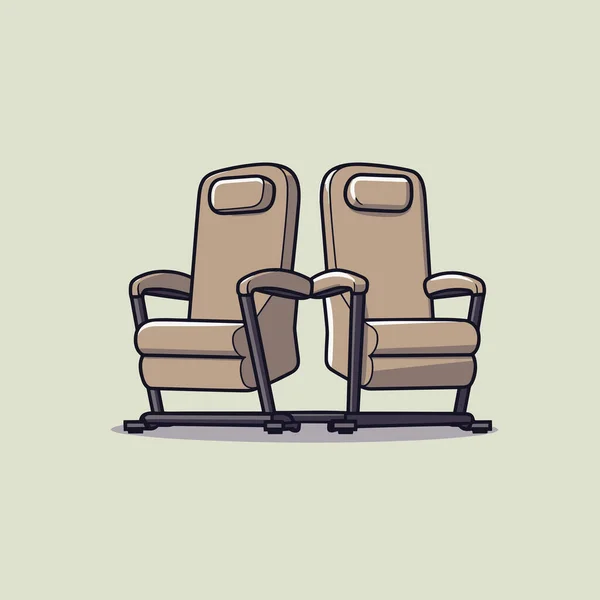 Par Cadeiras Sentadas Lado Umas Das Outras —  Vetores de Stock