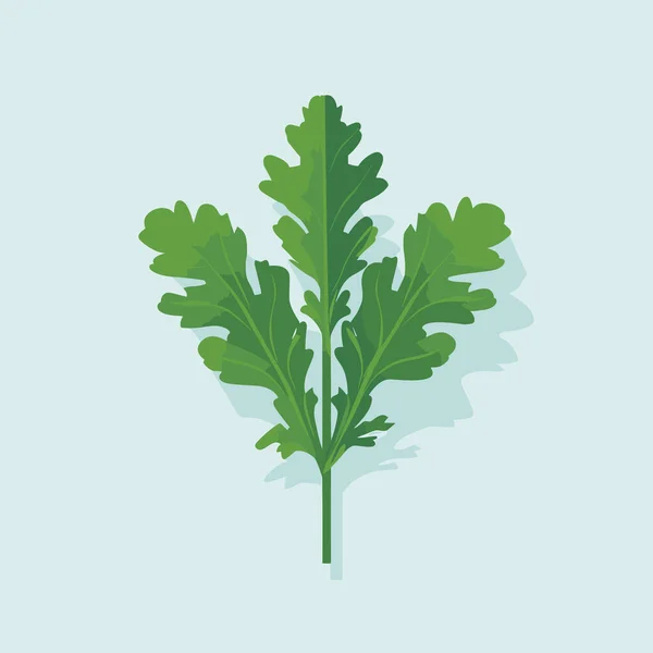 Ένα Πράσινο Φυλλώδες Φυτό Γαλάζιο Φόντο — Διανυσματικό Αρχείο