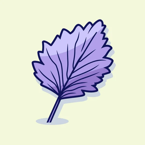 黄色の背景に紫色の葉 — ストックベクタ