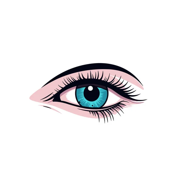Uzun Kirpikli Mavi Bir Göz — Stok Vektör