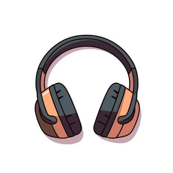 Pair Headphones Sitting Top Each Other — Stock Vector