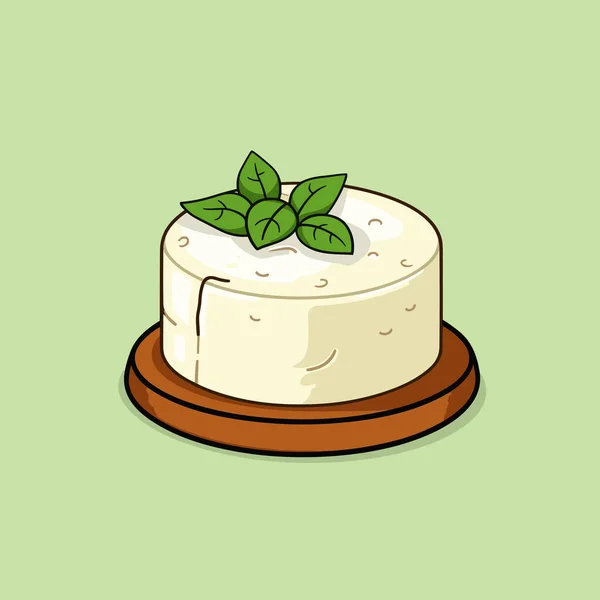 Gâteau Avec Une Feuille Dessus — Image vectorielle