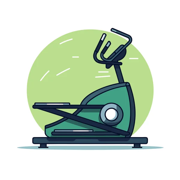 緑の円が描かれた緑の運動用自転車 — ストックベクタ