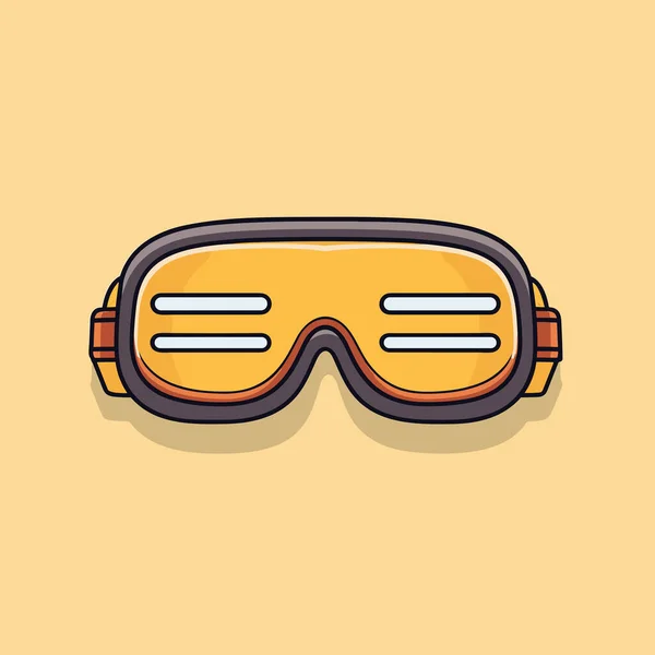 Pair Goggles Yellow Background — Stock Vector