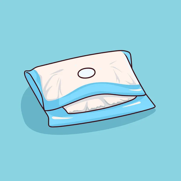 Una Almohada Azul Blanca Sobre Fondo Azul — Vector de stock