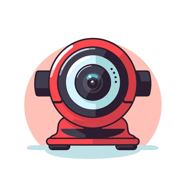 Uma Câmera Vermelha Sentada Cima Carrinho Vermelho — Vetor de Stock