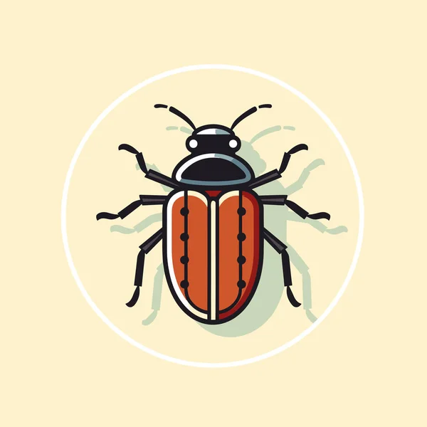 Bug Est Affiché Dans Cercle Sur Fond Jaune — Image vectorielle