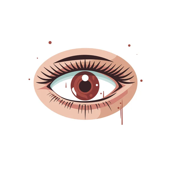 Крупный План Глаза Человека Исходящей Кровью — стоковый вектор
