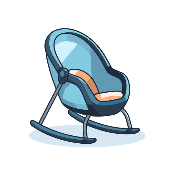 Uma Cadeira Balanço Azul Com Assento Laranja — Vetor de Stock