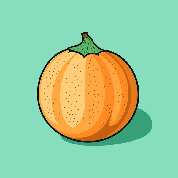Egy Narancs Zöld Háttérrel — Stock Vector