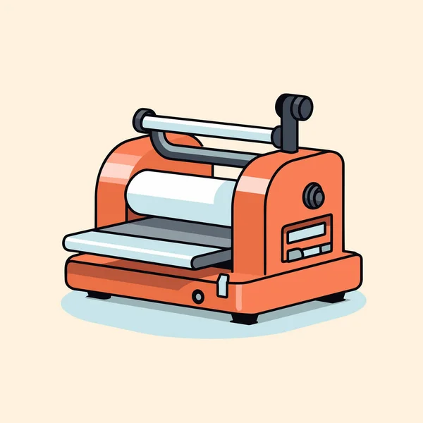 Oranžový Stroj Kterém Role Papíru — Stockový vektor