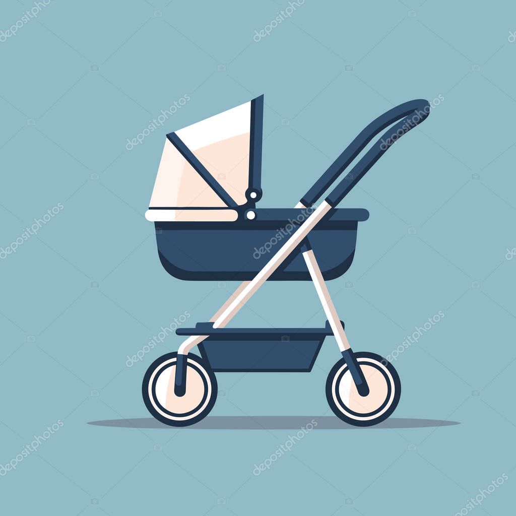 A baby stroller with a baby in it